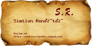 Simtion Renátó névjegykártya